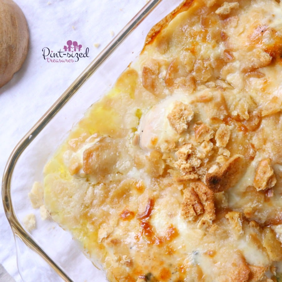 serving the easy chicken casserole