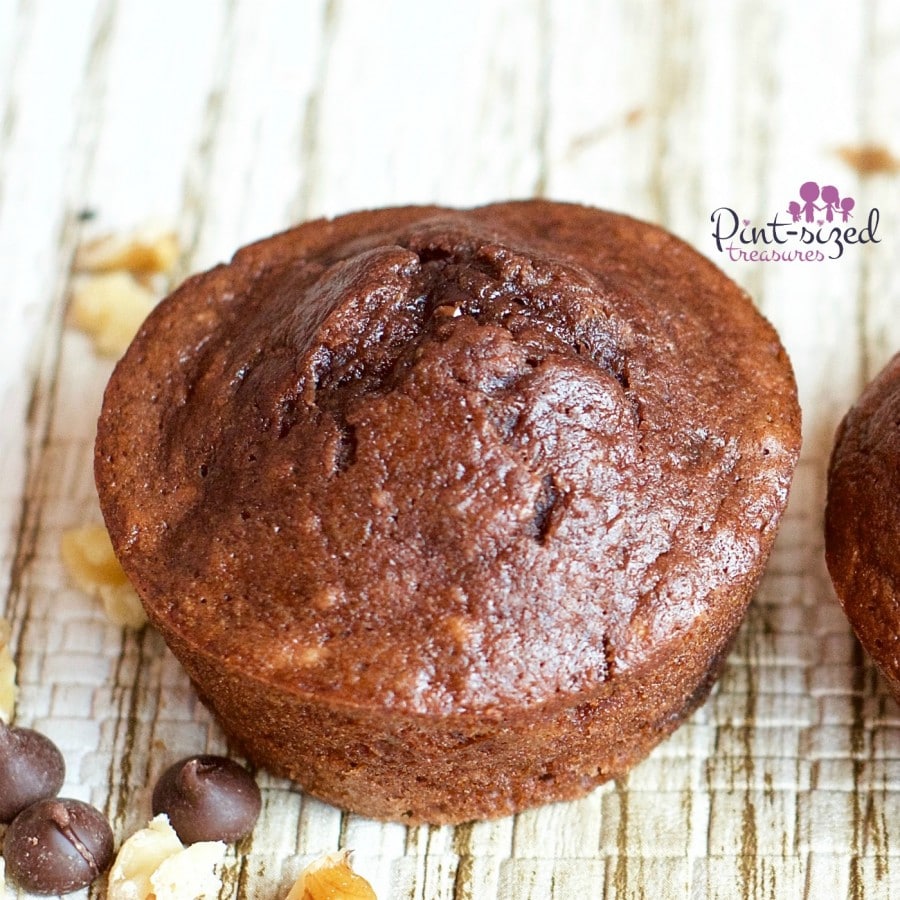 banana triple chocolate muffins