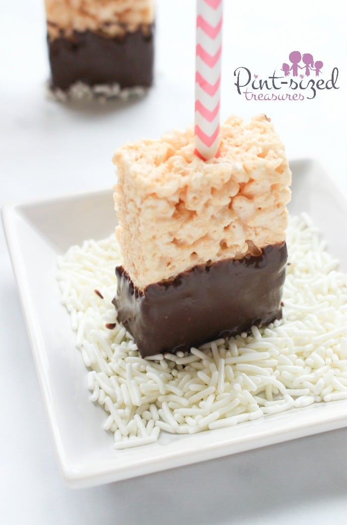 valentine's day rice krispie treat pops