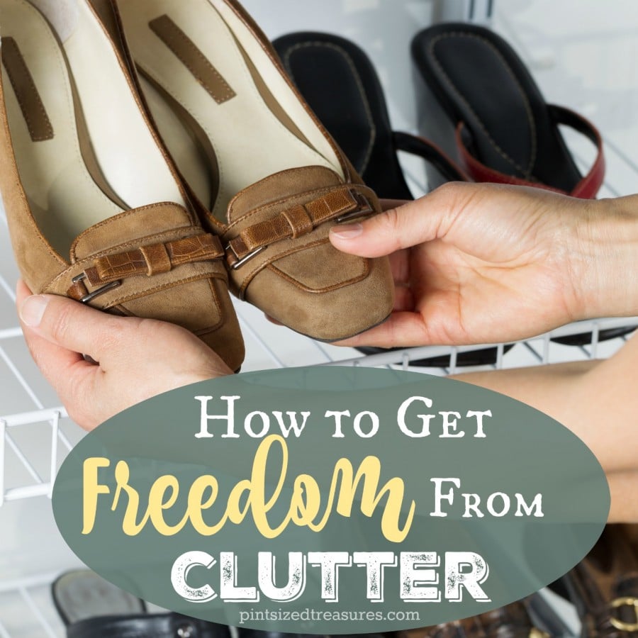 a woman getting rid of clutter