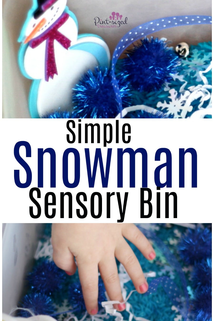 snowman sensory bin