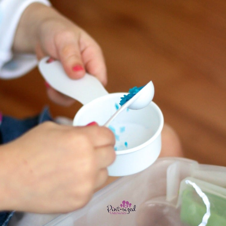 snowman sensory bin