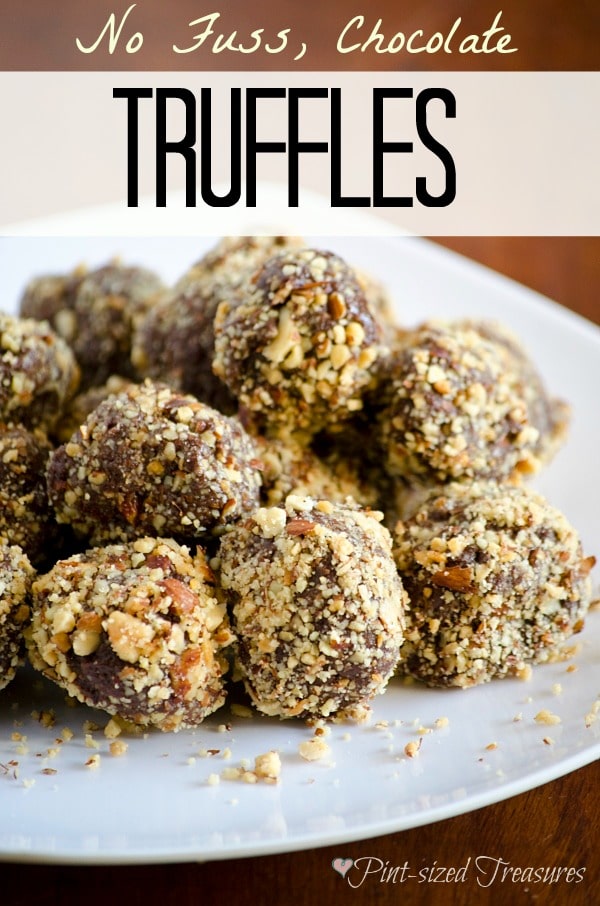 easy, chocolate truffles being served