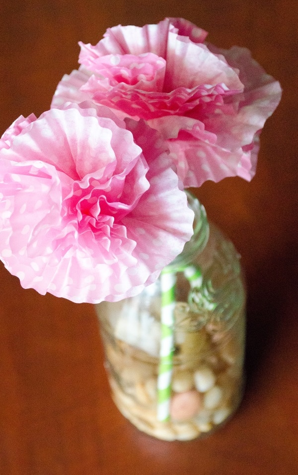 cupcake flowers in vase