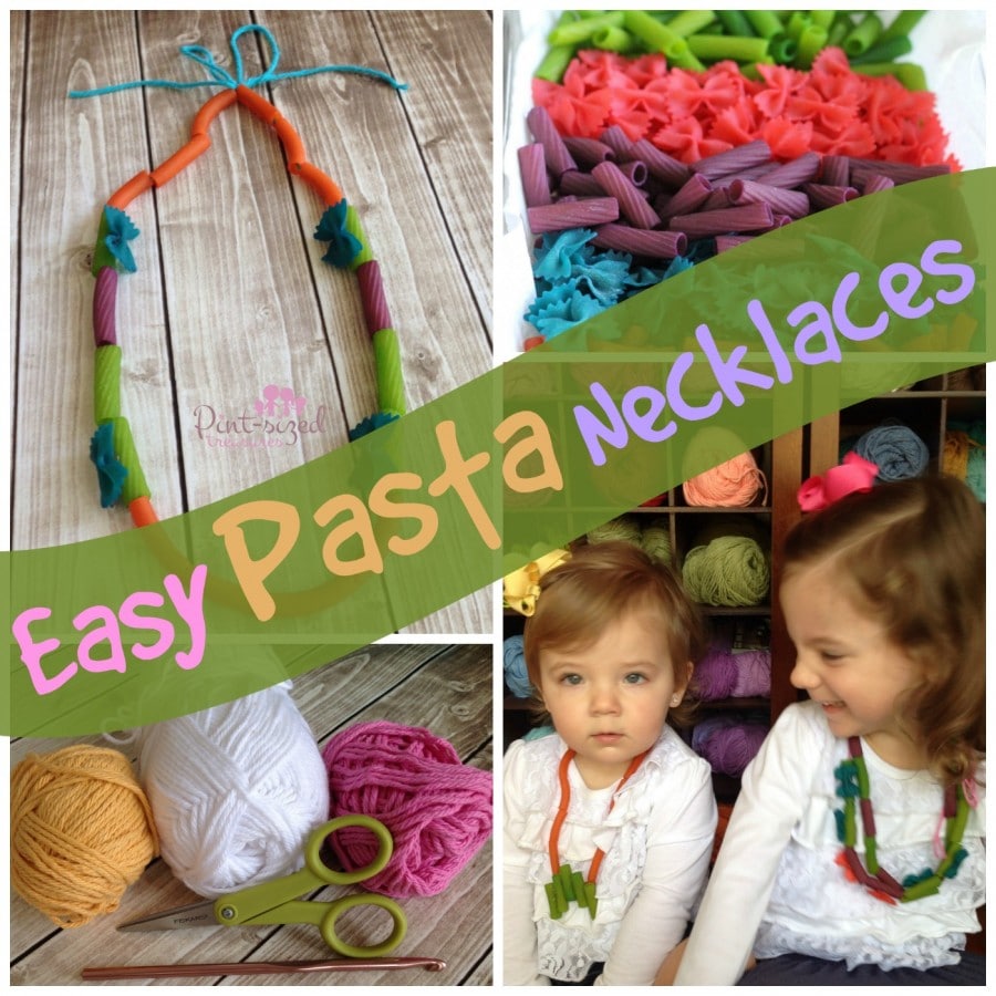 easy pasta necklace kids can make