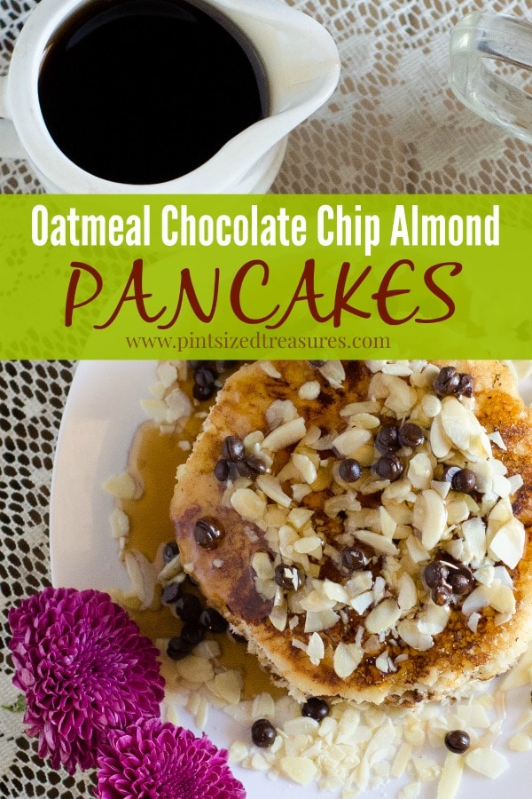 chocolate oatmeal almond pancakes