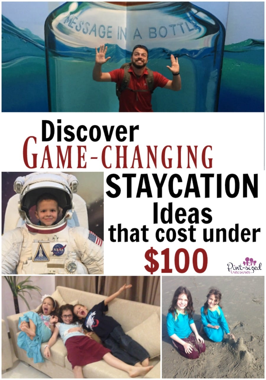 family enjoying a cheap staycation