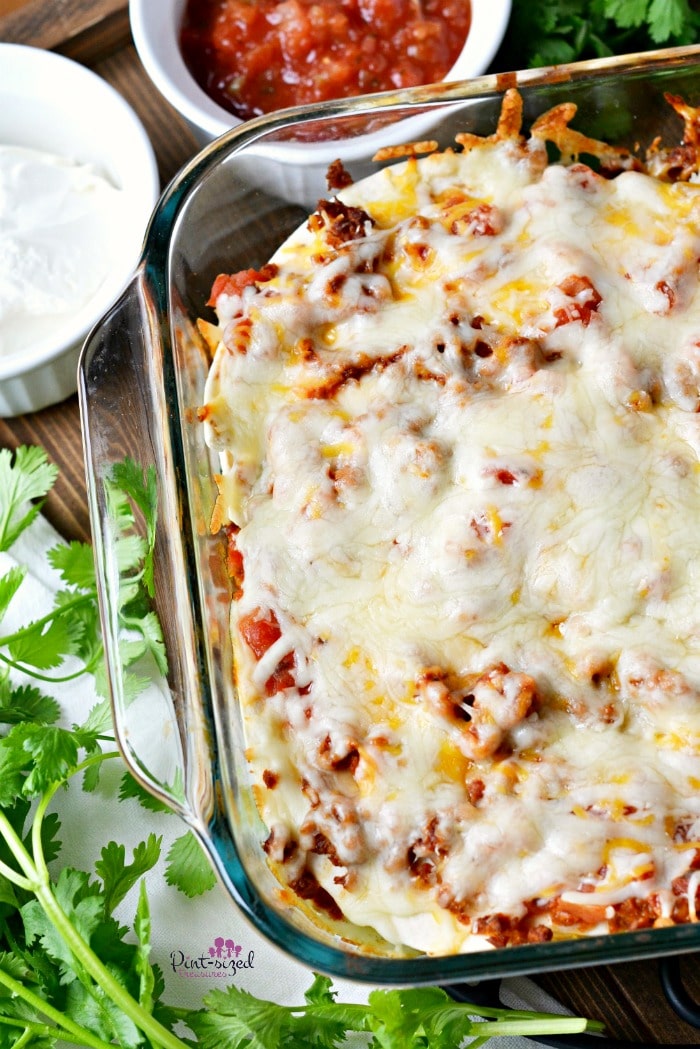 Taco Pie recipe in casserole dish