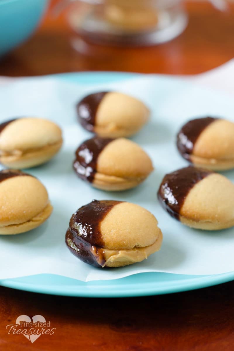 chocolate-dipped peanut butter vanilla wafer cookies