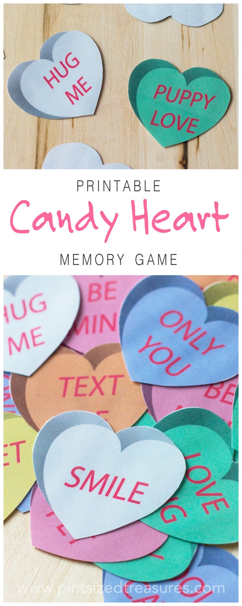Conversation heart memory game for kids