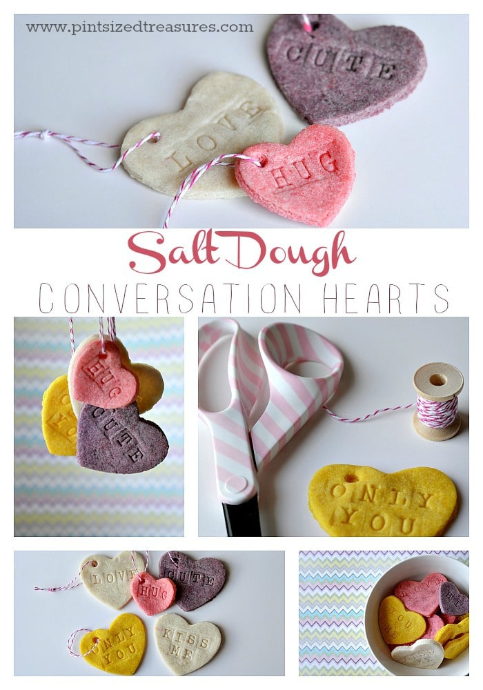 salt dough conversation hearts