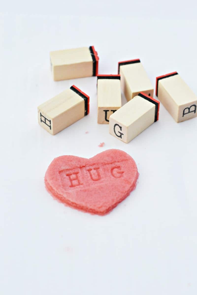 salt dough hearts and stamps
