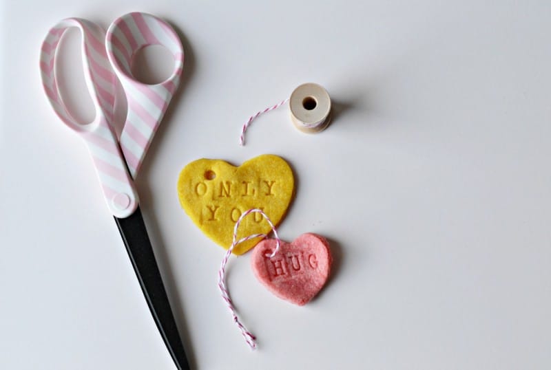 Salt dough hearts materials