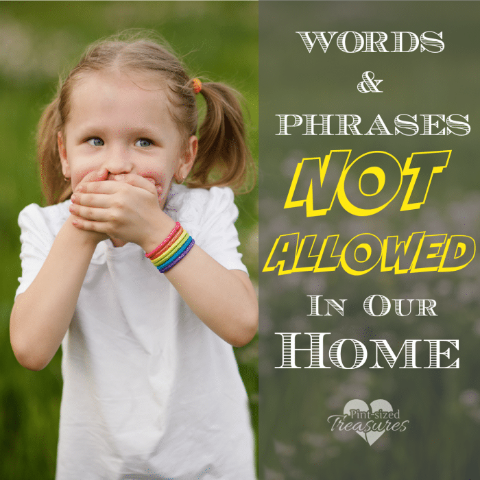 language not allowed in our home