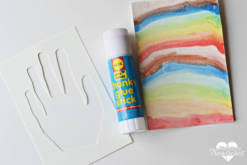 rainbow handprint silhouettes for kids