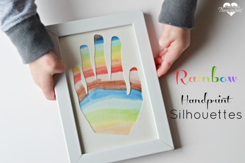 rainbow handprint silhouette art craft