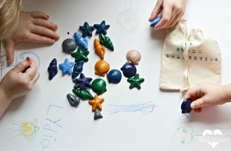 coloring fun with sea creature crayons