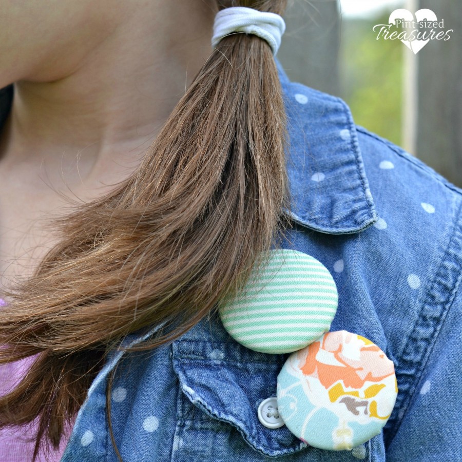 fun fabric button pins diy