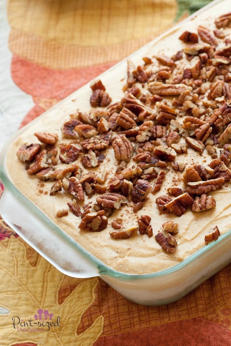 pumpkin dessert lasagna is a favorite among pumpkin fans!