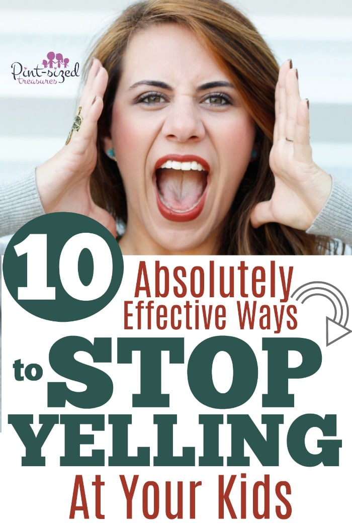 a woman trying to stop yelling at her kids