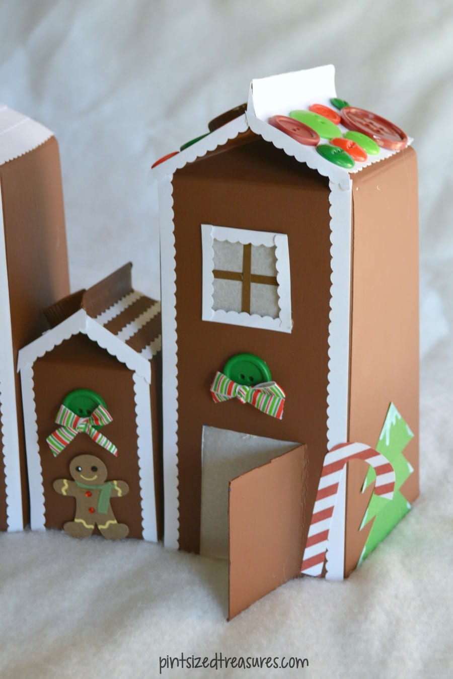 recycled milk carton gingerbread house craft