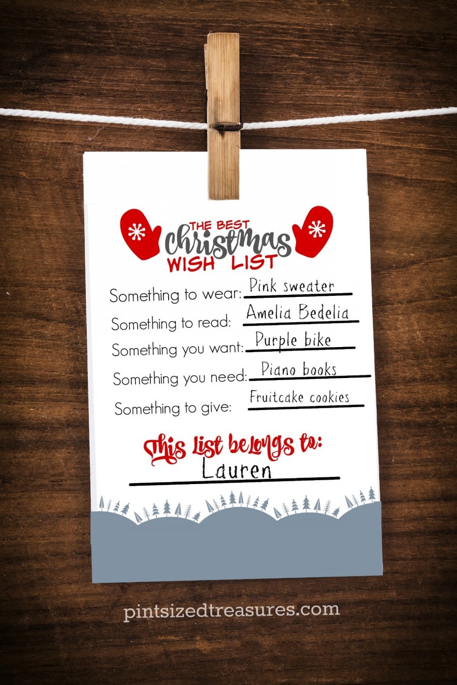Best Christmas wish list for kids printable