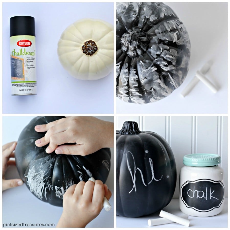 diy pumpkins with chalkboard paint