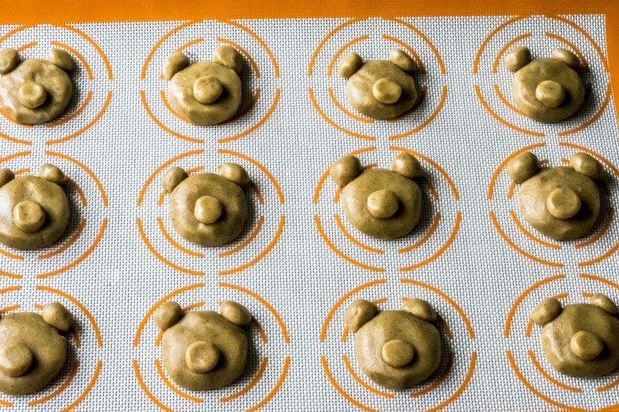 spiced polar bear cookies in process