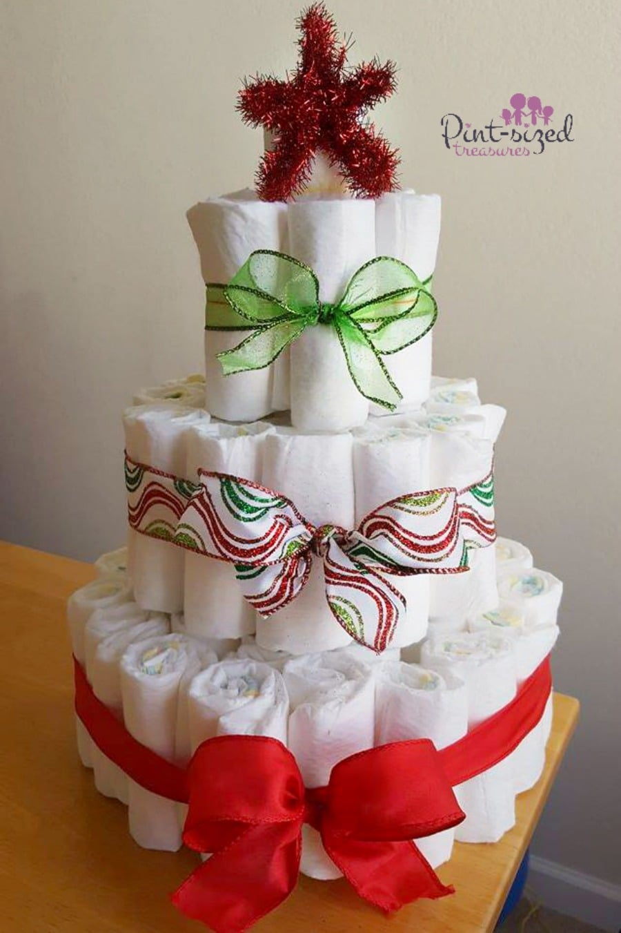 easy Christmas diaper tree