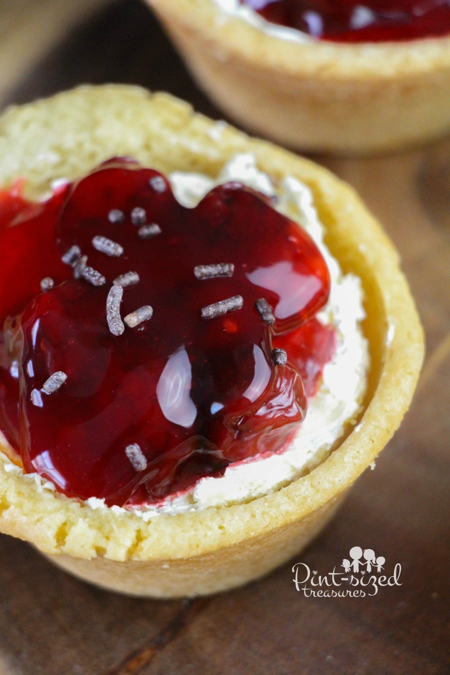 cherry cheesecake sugar cookie cups