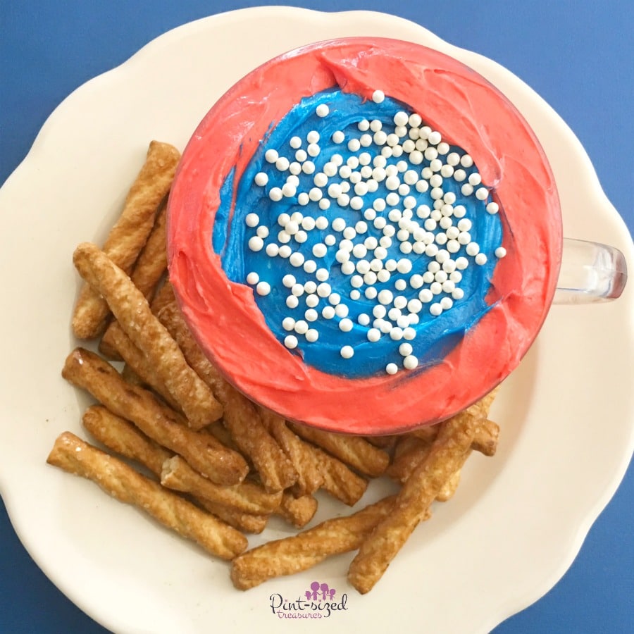 patriotic cheesecake dip recipe on plate
