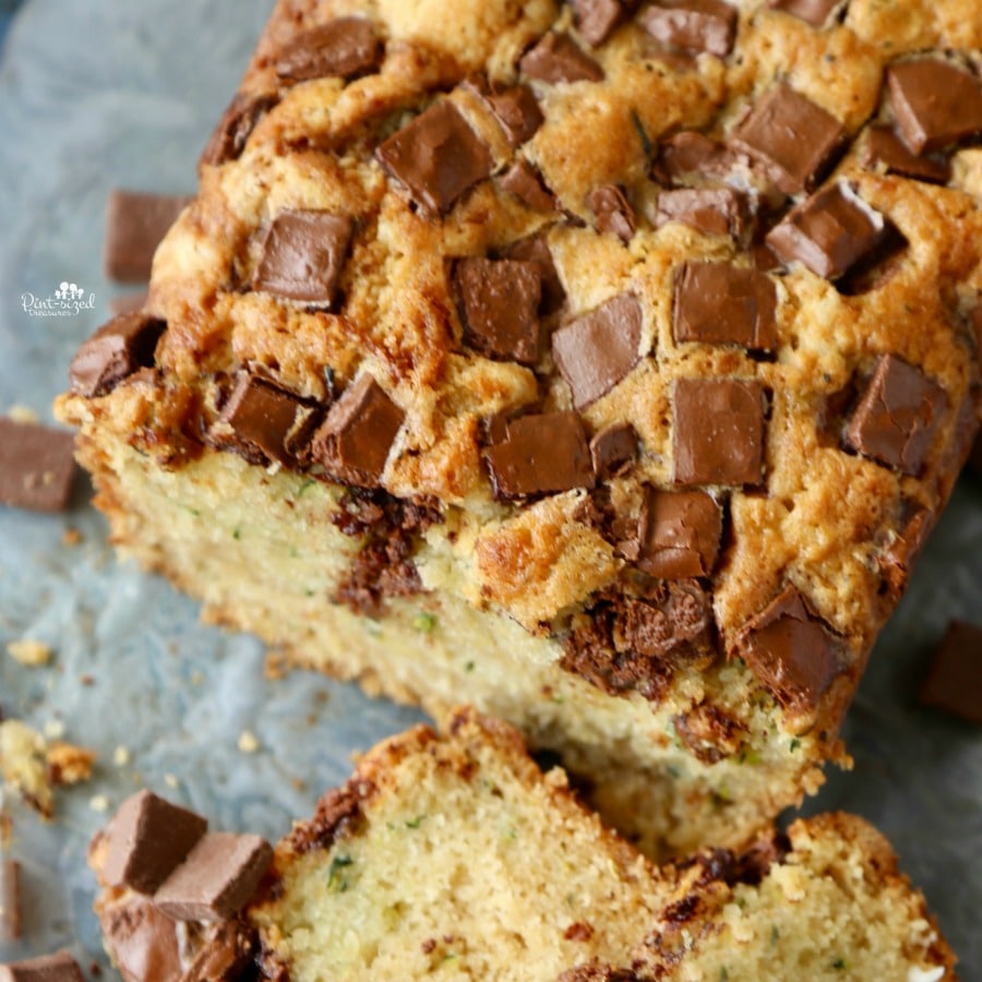 zucchini bread recipe sliced and ready to serve