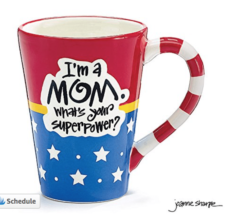 My favorite mom mug for minty coconut hot chocolate