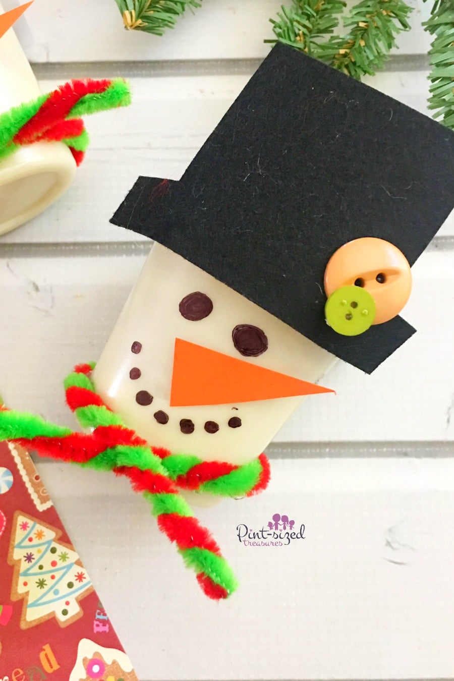 super simple snowman pudding cups