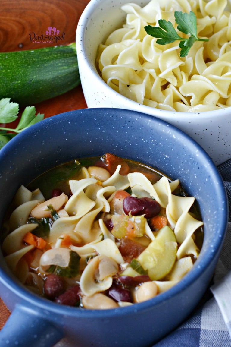 A simple, hearty, vegetable minestrone soup recipe that speaks to a comfort foodie's soul!