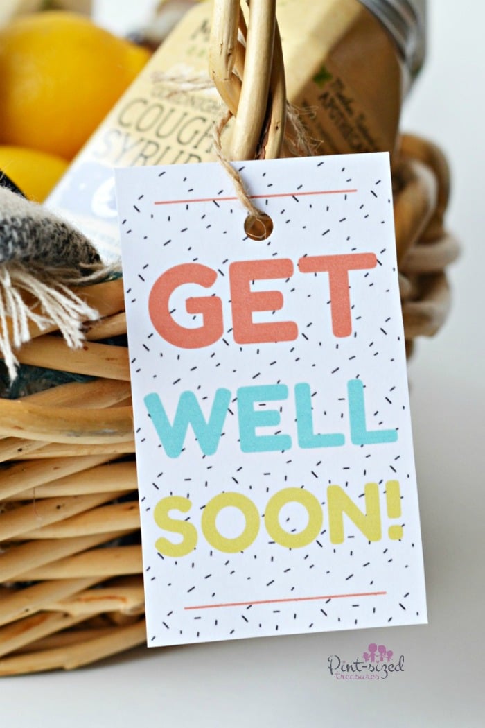 Ooh! These immune boosting gifts come with printable gift tags! Sure to be something  a mom actually wants!