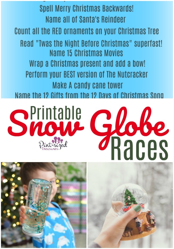 printable snow globe races for families