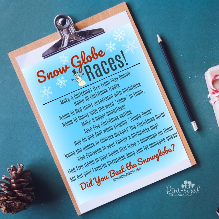 printable snow globe races