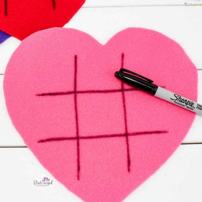 diy felt heart game tic tac toe