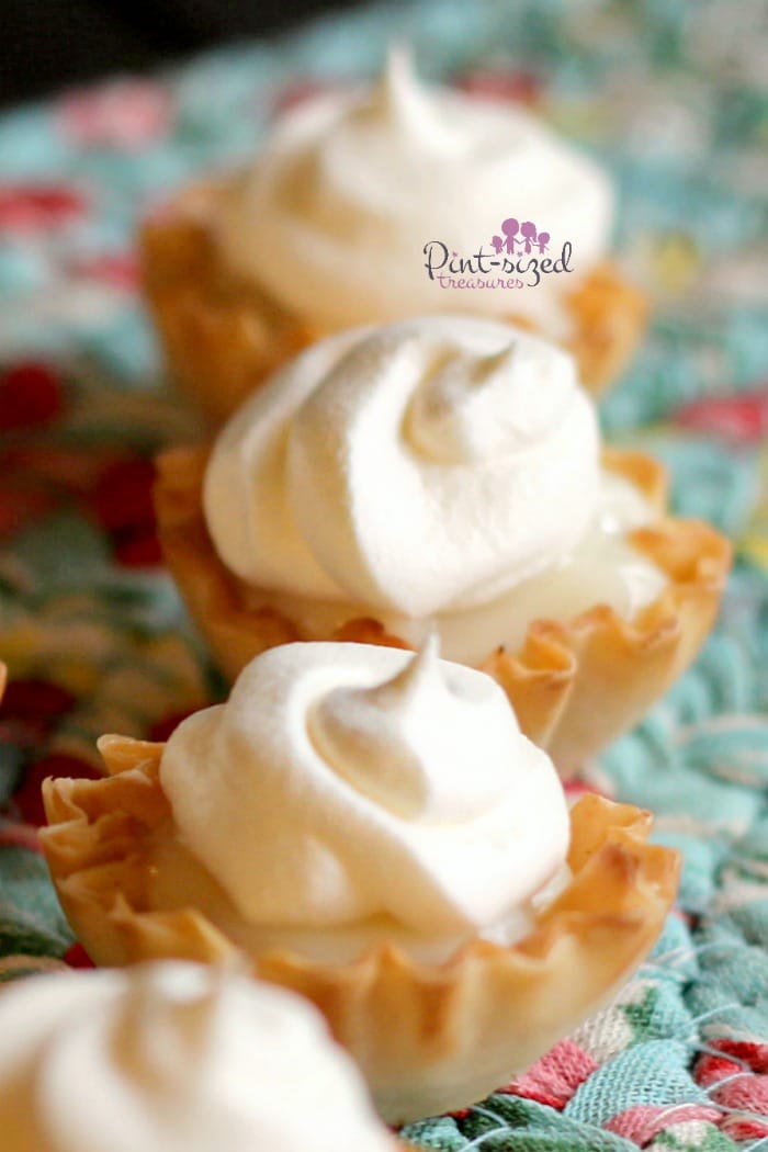 key lime pie tarts on an apron