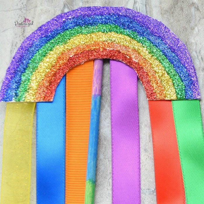 ribbons hanging from the rainbow wand
