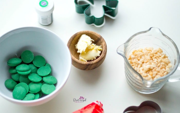 ingredients needed for shamrock rice krispie treats