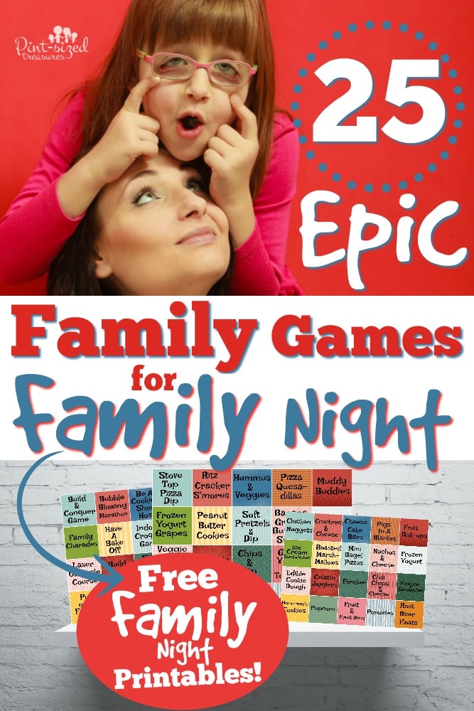Oh my grief! These are the BEST animist EPIC family games for family night! There's even some free printables to help kids pick a game AND a snack! So fun! #parenting #familygames #gamesforfamiles #familynightfun #familynights #funstuffforkids #pretendplay #bestgames #funnygames #partygames#creativegames