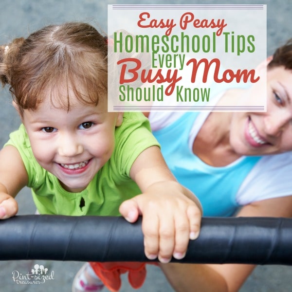 How on earth can busy moms fit homeschooling into their schedules? These easy-peasy homeschooling tips help moms do just that --- without sacrificing their sanity! 
