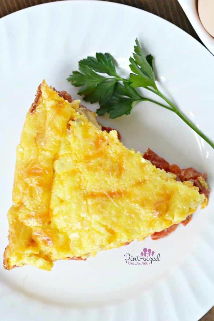 crustless quiche on plate