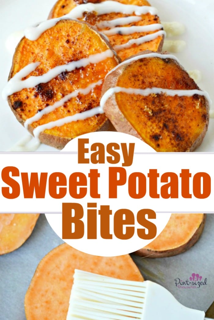 Easy sweet potato bites on a plate
