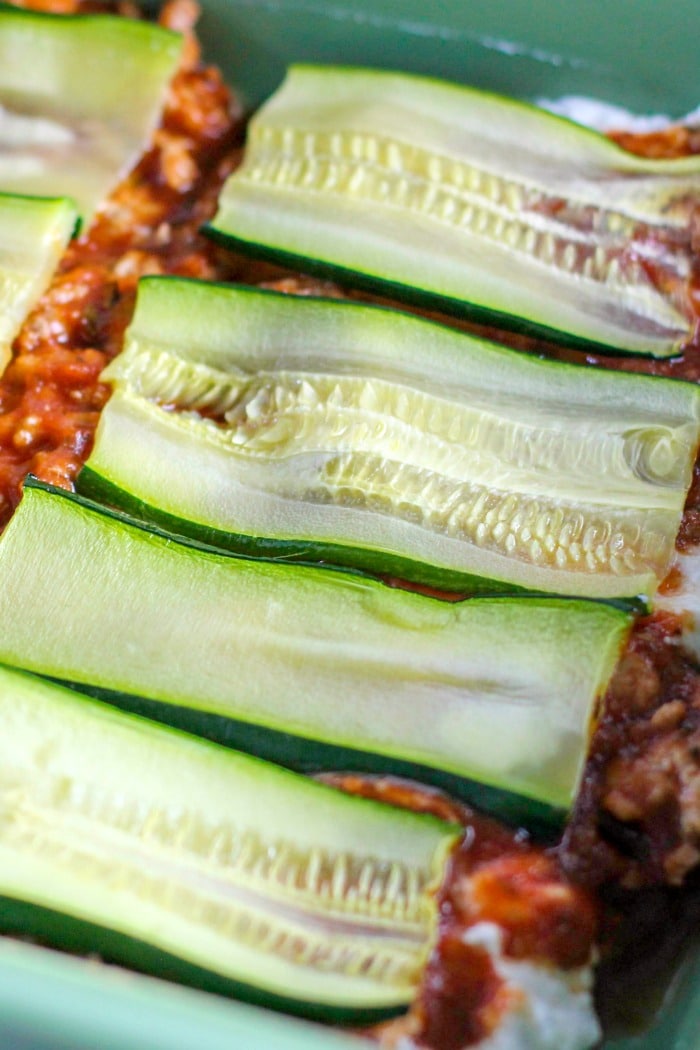 layering the keto lasagna