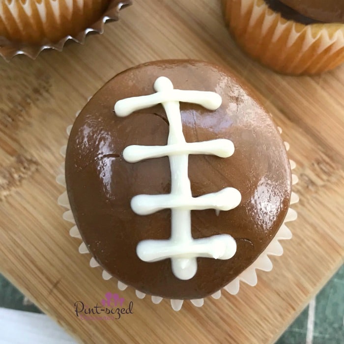 Easy football cupcakes