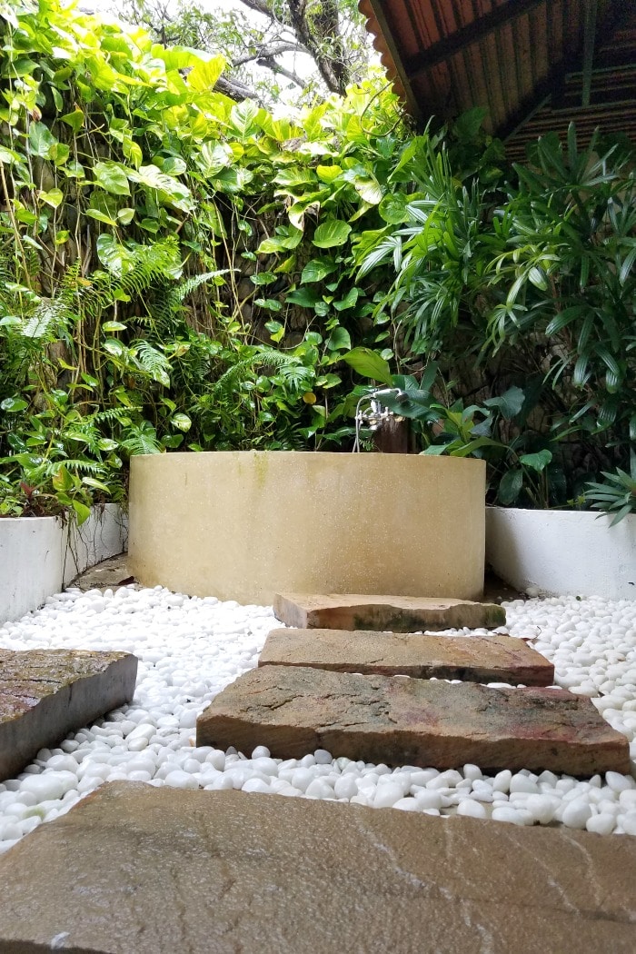 outdoor tub at the cambodian resort