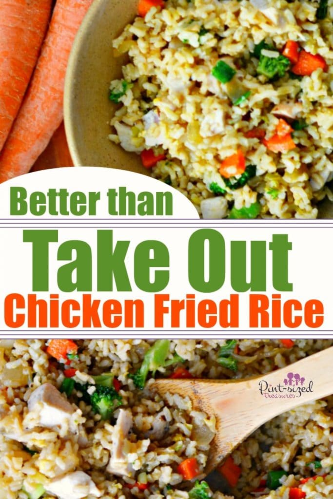 This chicken fried rice is DEFINITELY better than take out and crazy easy!